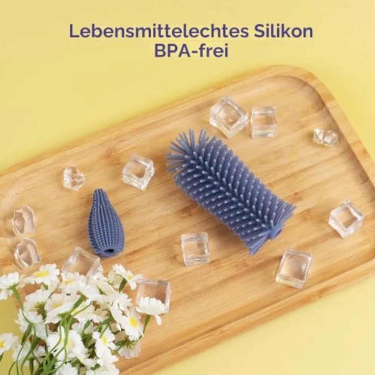 AiQInu Baby Flaschenbürste Set, Silikon 4-in-1 mit 360°-Reinigung, BPA-frei, inklusive weicher Bürste und Nippelbürsten, ideal für Baby-Nippel und Flaschen – Bild 5