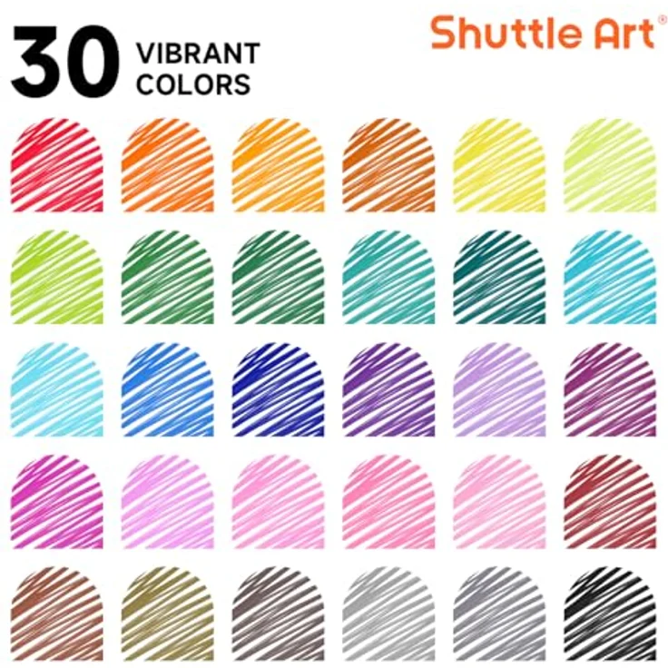 Shuttle Art Permanent Marker fein, 30er Set mit ultrafeiner Spitze, wasserfest, für Kunststoff, Stein und Glas – Bild 2