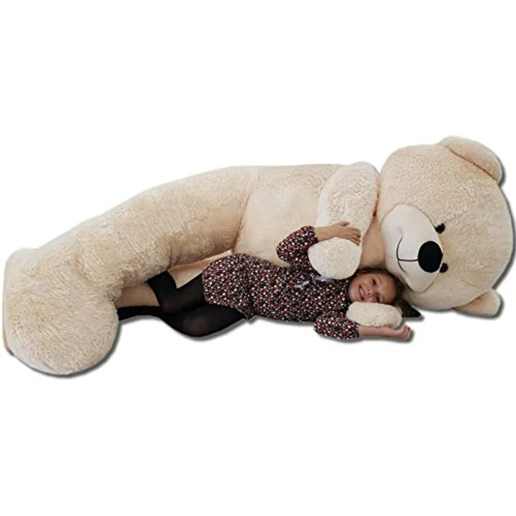 Odolplusz Teddybär 220cm GIGANT Groß Teddy Bear Plüschbär Stofftier Kuscheltier Plüschtier XXL, beige, Qualitativ hochwertiges Geschenk für Kinder – Bild 3