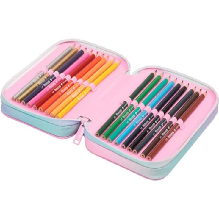 CoolPack XXL Federtasche 3-Fach Schulstiftetui, Federmappe mit Tie Dye Motiv, wasserabweisend und umfangreicher Ausstattung – Bild 4