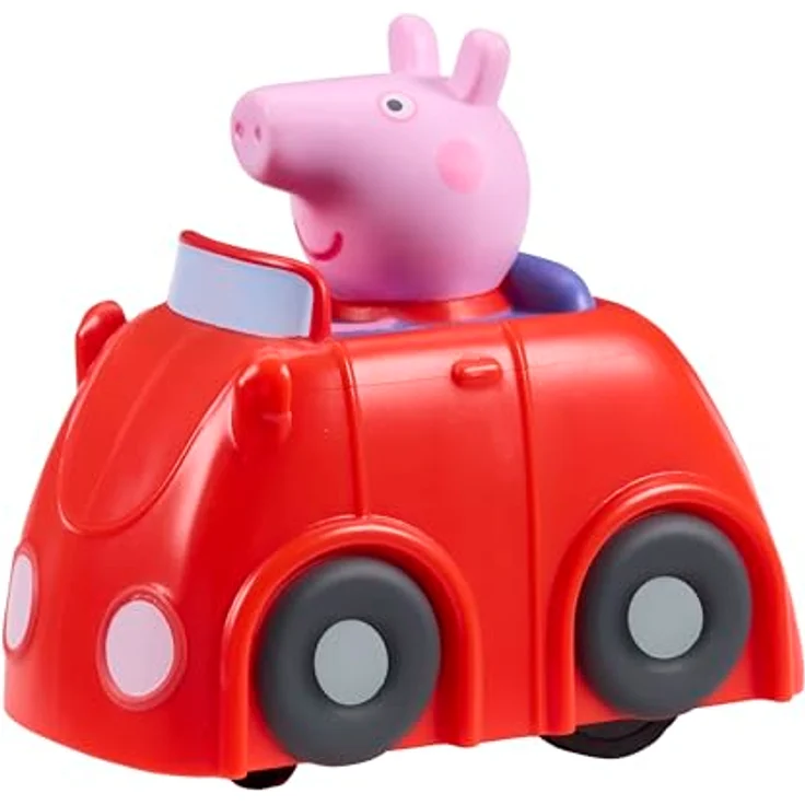 Peppa Pig Whizz Around Peppas kleines rotes Auto-Set, motorisiertes Fahrzeug mit 8 Stück Straßenaufbau und Zubehör für Vorschulkinder – Bild 2