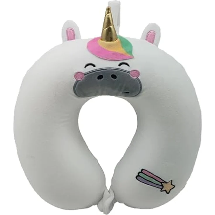 Triton-X Relaxeazzz Astra das Einhorn Adoracorns Plüsch Memory Foam Reisekissen für optimalen Komfort und Unterstützung – Bild 1