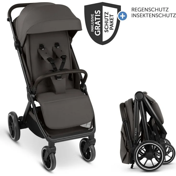 ABC Design Sport-Kinderwagen Avus 3 - Nut, Sportwagen mit Liegefunktion, Einhand-Faltung, Regenschutz und max. Tragkraft bis 22 kg