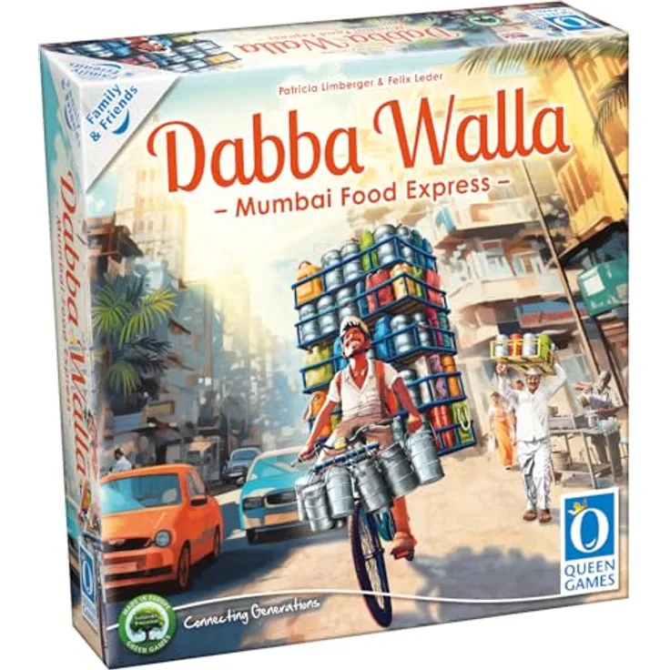 Queen Games Dabba Walla EN Version, Brettspiel für 2–4 Spieler ab 8 Jahren