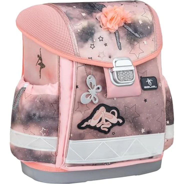 Belmil Classy Schulranzen Set 4-teilig, ergonomisch mit Brustgurt für Grundschule, 19 L, wasserdicht, Rose Ballet – Bild 3