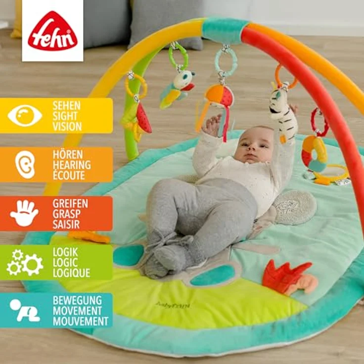 Fehn Baby Gym DoBabyDoo, 3-D-Activity-Decke Koala, Spieldecke für Babys ab 0+ Monaten, Krabbelmatte, gefüllt mit verschiedenen Spielfiguren - Preisvergleich – Bild 2