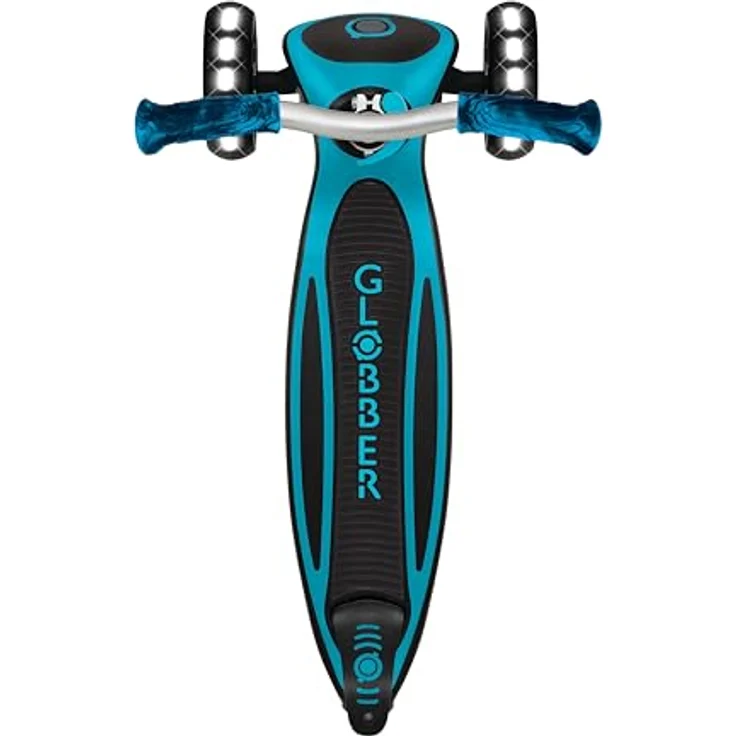 Globber ACE LIGHTS 667-100, Dreiradscooter mit Leuchtrollen und verstellbarem Lenker, blau – Bild 6