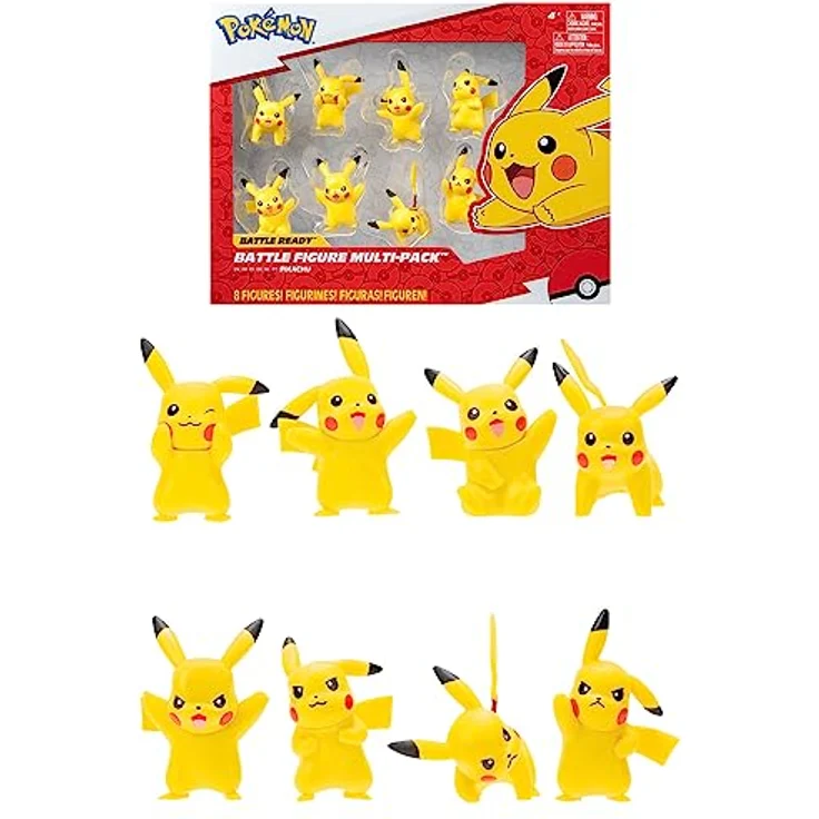 Pokémon – 8 Figuren Battle-Pack mit 8 Pikachu-Figuren, 5 cm groß, für Kinder ab 4 Jahren, kompatibel mit Zubehör – Bild 1