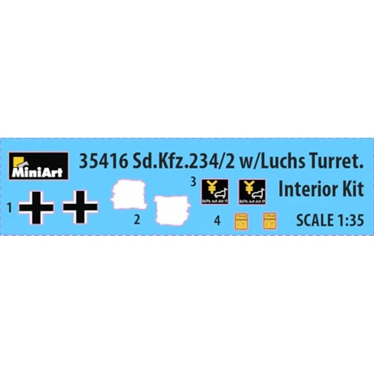 Other 1:35 Sd.Kfz.234/2 mit Luchs Turm, Modellfahrzeug mit detailliertem Interieur und Photoätzteilen, zwei Varianten darstellbar – Bild 6