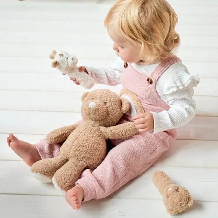 Nattou Kuscheltier Bär Teddy, Polyester, ab Geburt, ca. 30 cm, Hellbraun – Bild 4