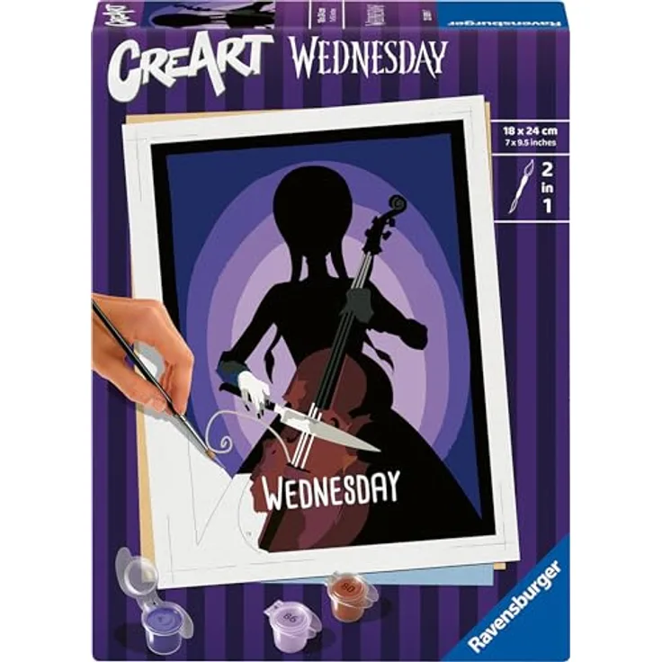 Ravensburger CreArt 23889 - Wednesday - Malen nach Zahlen Erwachsene - ab 12 Jahren mit Acrylfarben und stabiler Maltafel