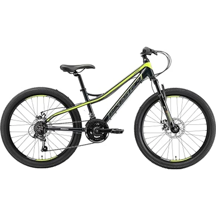BIKESTAR Alu Mountainbike Jugendfahrrad 24 Zoll ab 9-14 Jahre Hardtail | 21 Gang Shimano Schaltung, Scheibenbremse, Federgabel | Kinder Fahrrad Schwarz & Grün | Risikofrei Testen – Bild 3