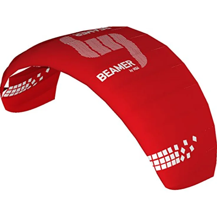 HQ4-Kites Beamer 4.0 Red, Vierleiner Lenkmatte, 4.0 qm, Spannweite 374 cm, inklusive Dyneemaschnüre 200/120kp, für 3-24 Knoten
