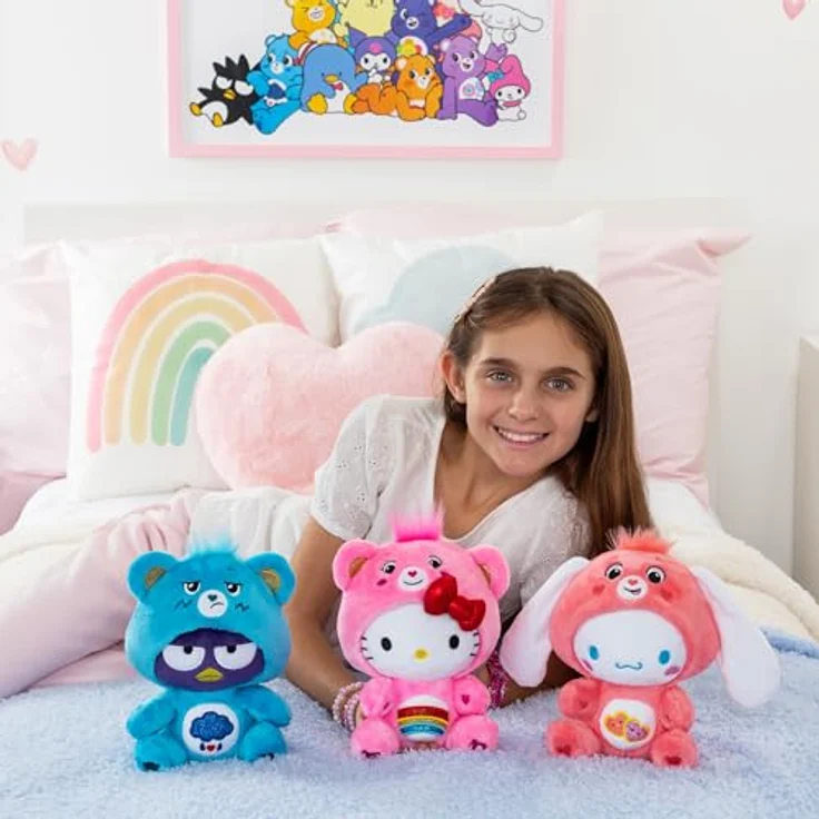 Troetelbeertjes Care Bears 22Cm Plush - Cinnamoroll As Love - A - Lot Bear, Weicher Plüsch-Teddybär mit Belly Badge-Design, modern und kuschelig – Bild 9