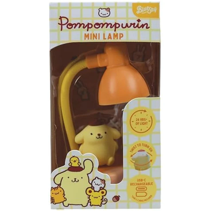 BlueSkyStudios Sanrio Pompompurin Mini Lampe USB, LED Tischlampe mit charmantem Design, 11 cm hoch – Bild 3