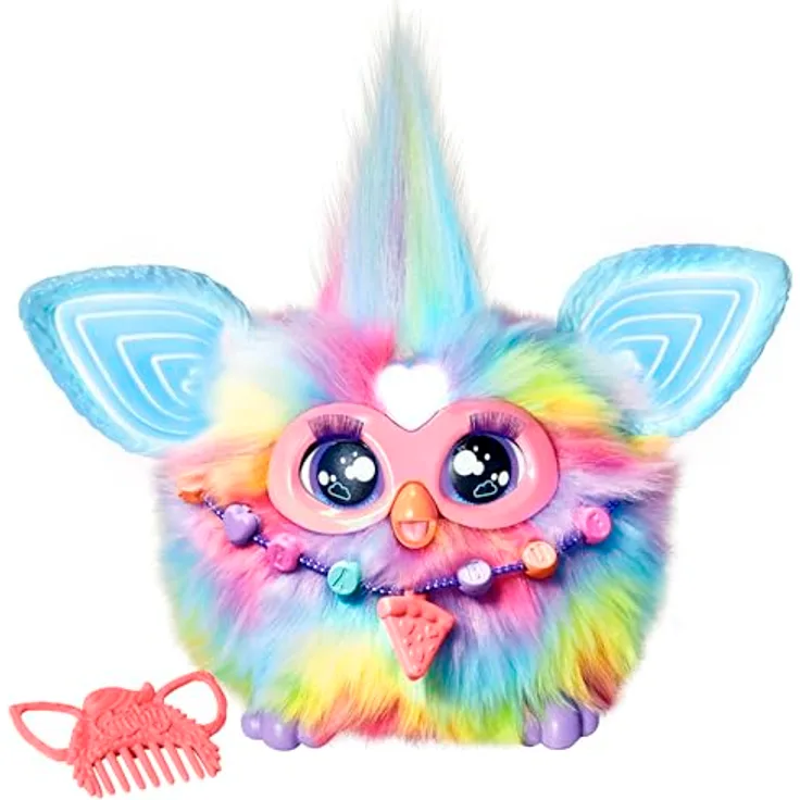 Furby Tie Dye, interaktives Plüschtier mit 15 Mode-Accessoires, animatronische Sprachaktivierung und über 600 Antworten, für Kinder ab 6 Jahren