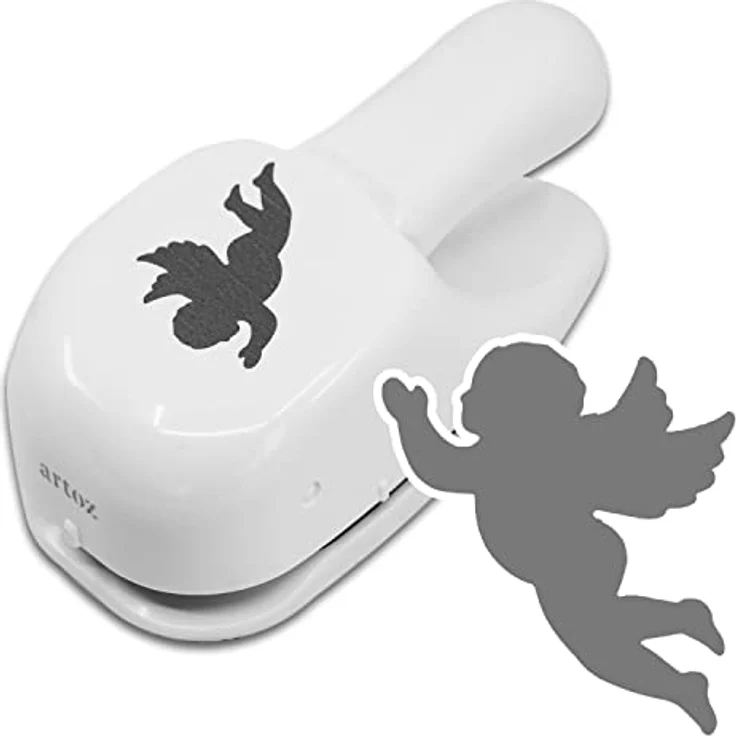 ARTOZ Stanzer - Engel, 5 cm - Papierstanzer, Locher, Motivstanzer für Weihnachten, Hochzeit, Taufe - Lochstanzer mit Putto Motiv, geeignet bis 220 g/m² – Bild 1