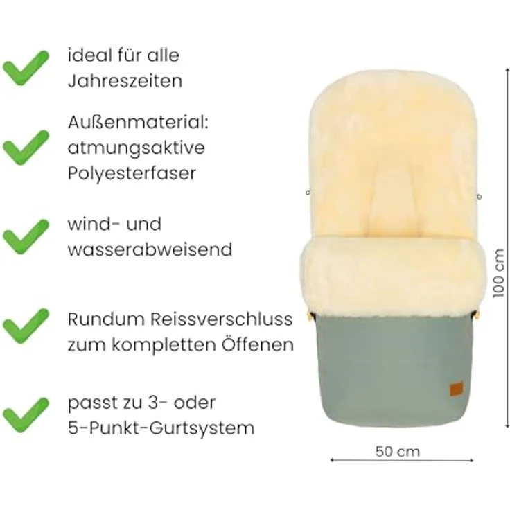 Fillikid Winterfußsack Bernina Lammfell Exclusiv – Bild 5