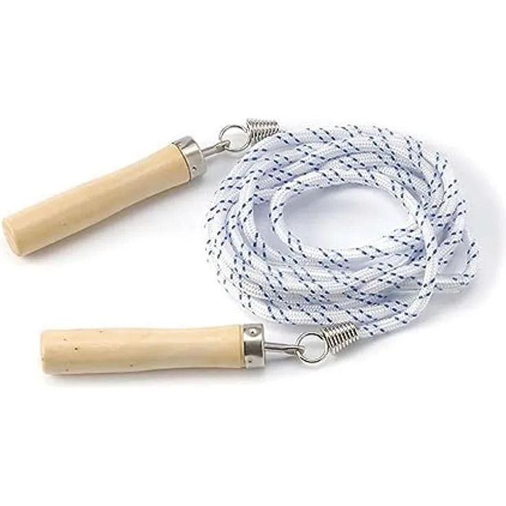 Tunturi Nylon-Springseil - Sport-Springseil mit Holzgriffen - 280 cm