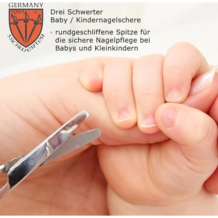 DREI SCHWERTER Babyschere 'Rabe Corbi', Nagelschere mit rund geschliffener Spitze und Etui für Babies und Kleinkinder – Bild 3