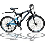 26 Zoll Mountainbike Fahrrad MIT VOLLFEDERUNG & Beleuchtung 21-Gang Shimano OXT Black