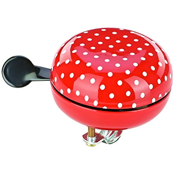 Prophete Fahrradglocke Ding Dong |mit Lenkerhaltung | Design mit Punkten |One Size |80 mm