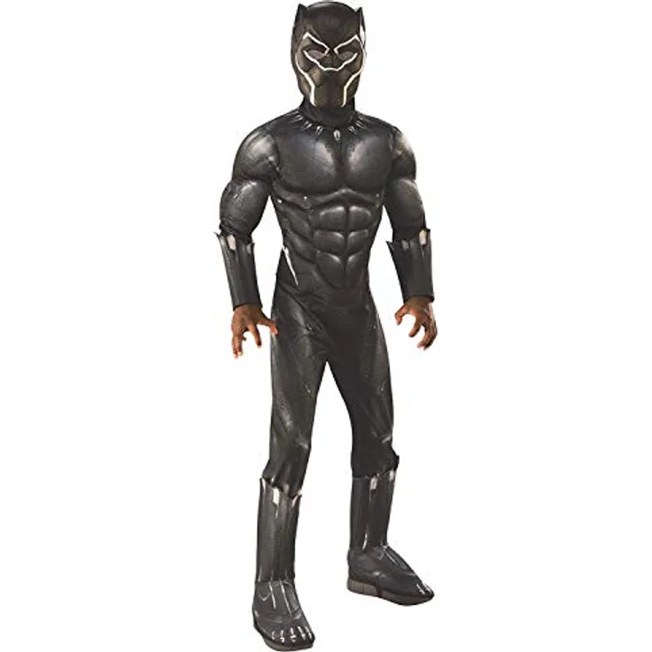 Rubies Offizielles Avengers Black Panther, Deluxe Kinderkostüm, Größe M, Alter 5-7 Jahre, 132 cm