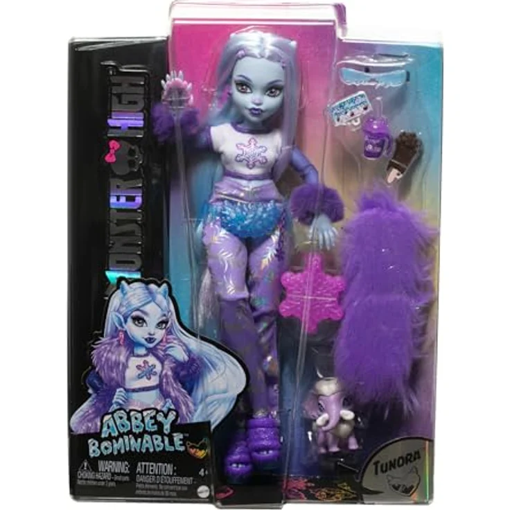 Mattel® Anziehpuppe Mattel HNF64 - Monster High Abbey Bominable Puppe, beweglich mit Zubehör und Wollmammut Tundra, ab 4 Jahren – Bild 6