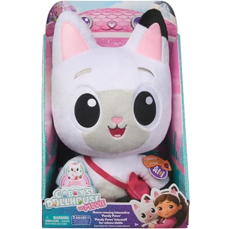 Gabby's Dollhouse interaktiver Plüsch Panda Pfötchen, 33cm mit 4 Zubehörteilen und Umhängetasche, für Kinder ab 3 Jahren – Bild 2