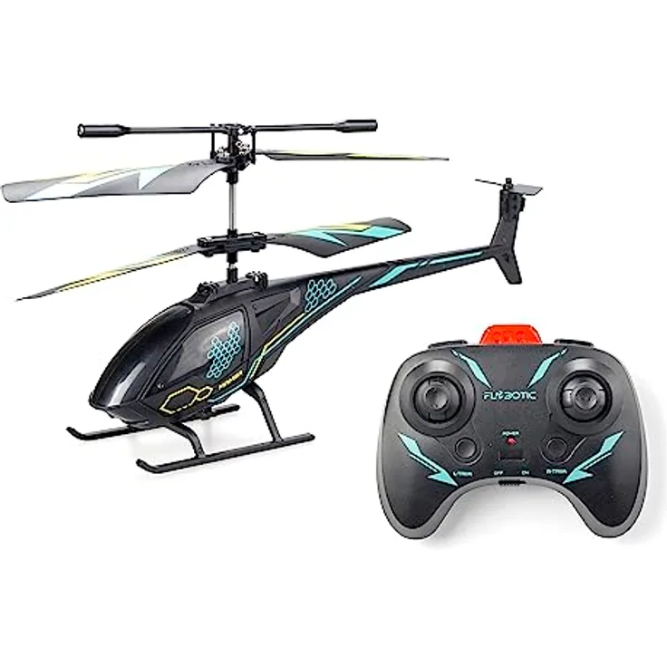 FLYBOTIC Hélico Air Mamba, 18 cm ferngesteuerter Hubschrauber mit Lichteffekten, 2 Steuerkanälen, wiederaufladbarem Akku, Indoor-Nutzung, ab 10 Jahren