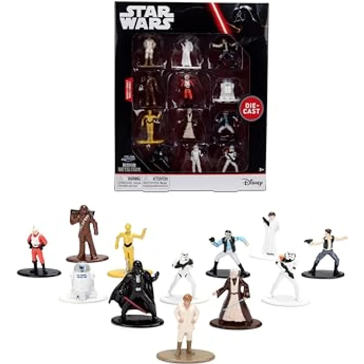 Jada Star Wars Nanofiguren Wave 1, 12-teiliges Druckguss-Multipack mit authentischen MetalFigs, ca. 4,2 cm, detailreiche Skulpturen und hochwertige Lackierung – Bild 1