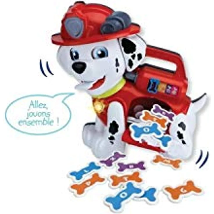VTech Paw Patrol Fütter Mich Marshall, interaktives Lernspielzeug mit 26 Buchstabenknochen, französische Version – Bild 2