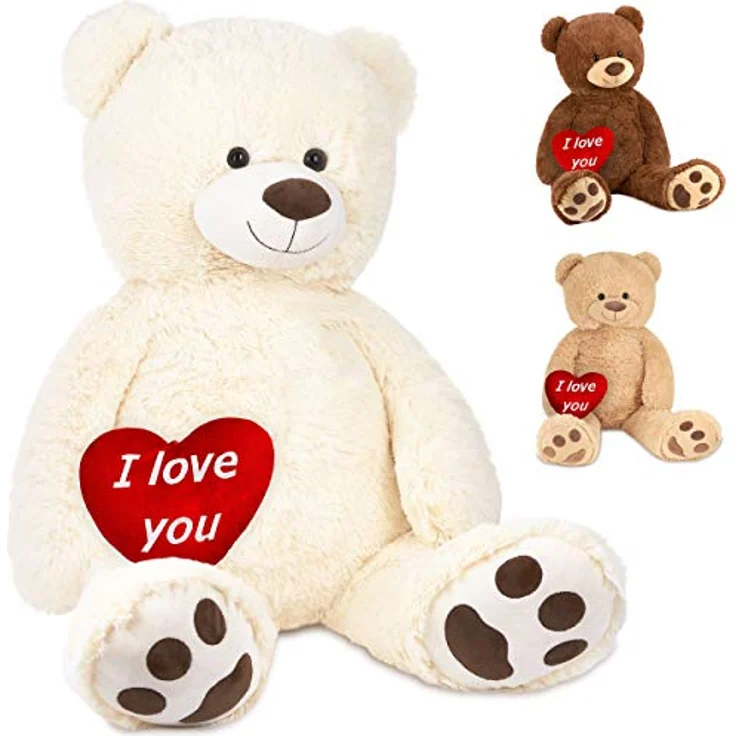 Teddybär 100 cm mit einem I Love You Herz - Stofftier Plüschtier Kuscheltier – Bild 2