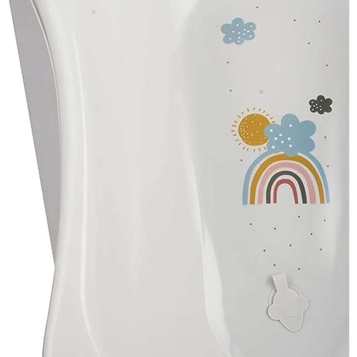 keeeper Rainbow Ergonomische Babywanne mit Stöpsel, Ab 0 bis ca. 12 Monate, 84 cm, Maria, Weiß – Bild 5