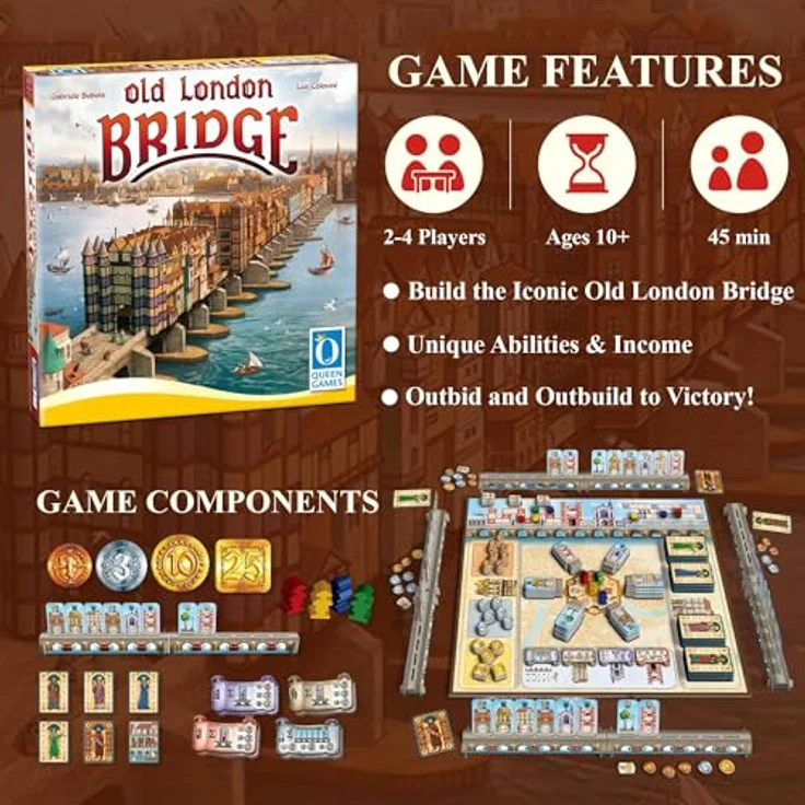 Queen Games Old London Bridge, Brettspiel für den schönsten Brückenabschnitt – Bild 2