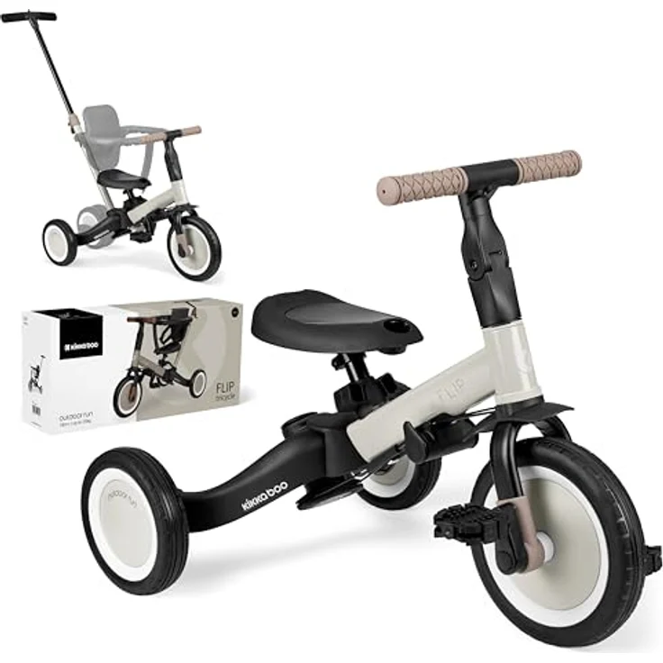 Kikkaboo Dreirad Flip 5 in 1, Stahlrahmen, rutschfeste Griffe, verstellbar, Schwarz – Bild 2
