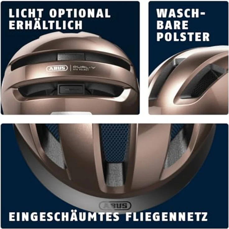 ABUS Fahrradhelm PURL-Y – NTA-Schutzhelm für E-Bike und S-Pedelec – Braun, Größe M – Bild 4