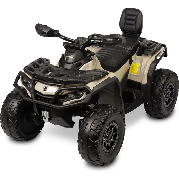 TOYZ Can-Am Outlander Elektroauto für Kinder, Rutscherfahrzeug mit 4 Motoren und Multimedia-Funktionen, Khaki