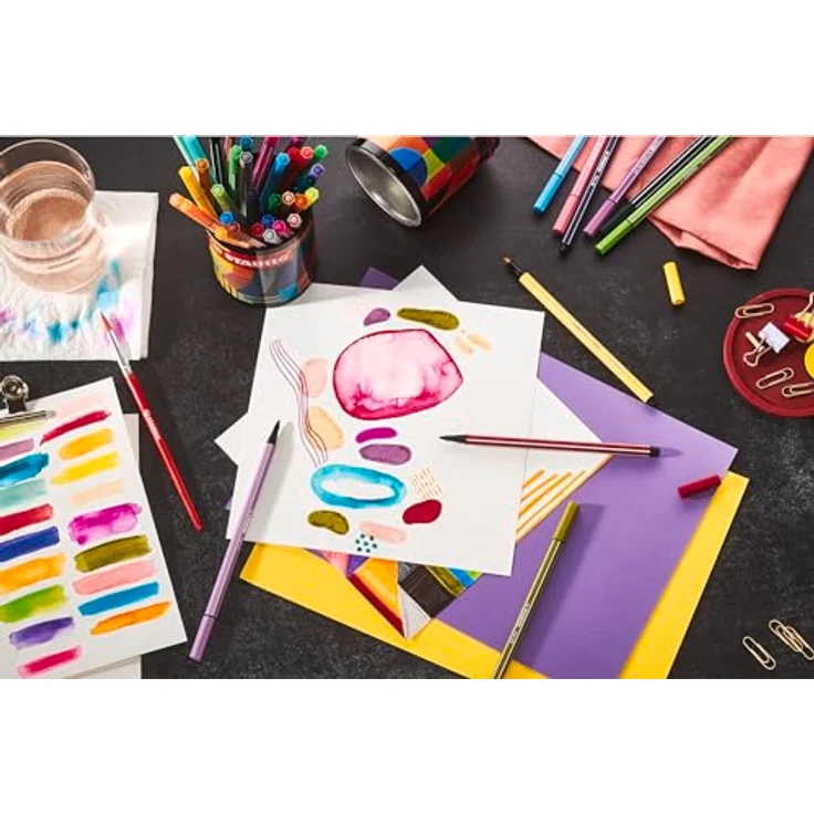 STABILO ARTY Filzstift Pen 68 - 45er Metalldose, 45 verschiedene Farben für kreative Vielfalt – Bild 8
