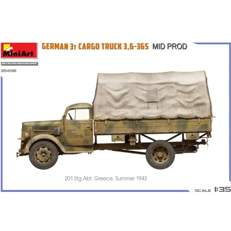 MiniArt 1:35 Dt. 3t Cargo Truck 3,6-36S, Detaillierter Modellbausatz mit fotogeätzten Teilen und historischen Abziehbildern – Bild 11