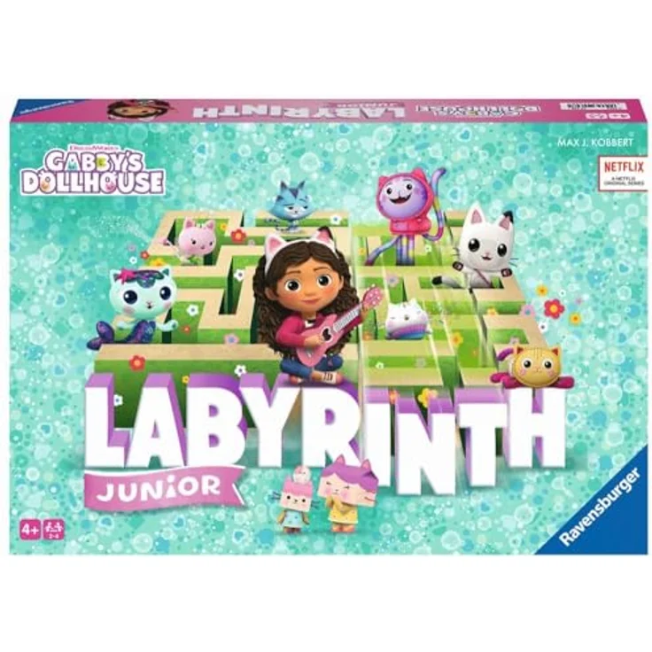 Ravensburger Labyrint Junior Gabis Katzenhaus, Familienbrettspiel für 2-4 Spieler mit 17 Pfadkarten und Charaktermarkern – Bild 2