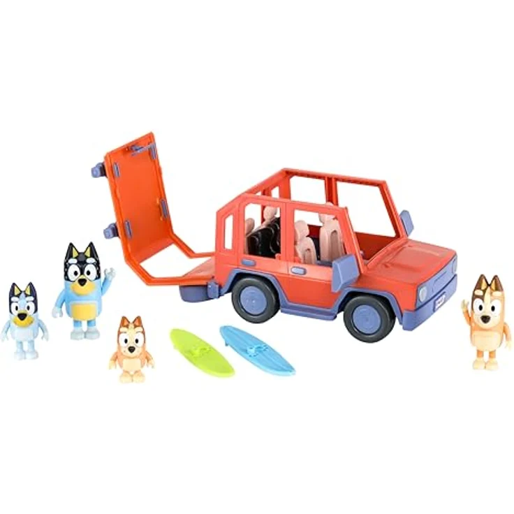 BlueY Heeler-Familienwagen, Allradantrieb mit 4 Figuren (6–8 cm), 2 Surfbretter und Sticker, Amazon exklusiv – Bild 5