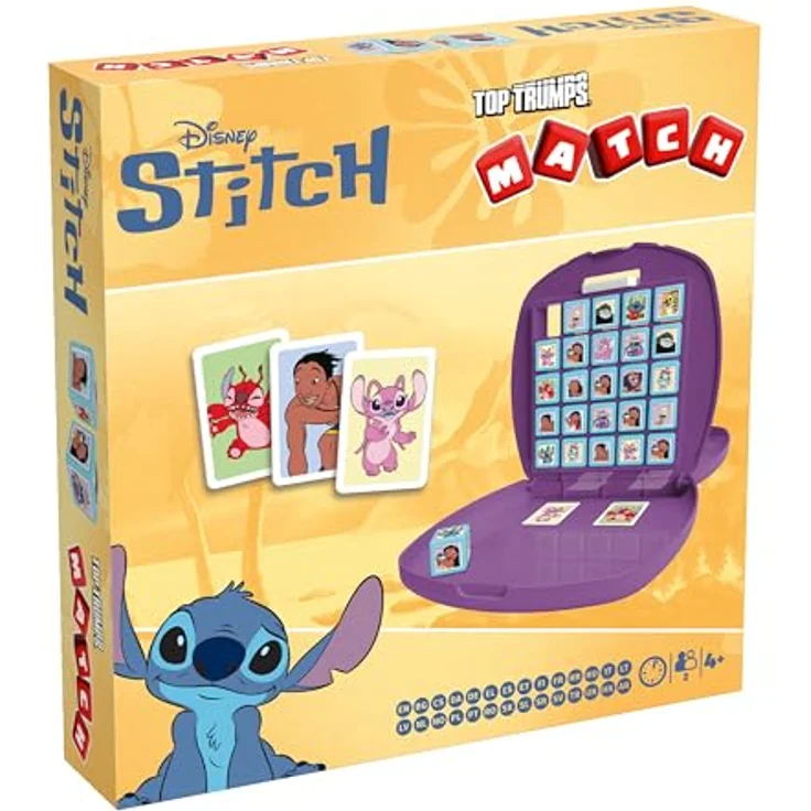 Winning Moves Top Trumps Match Stitch Edition, Brettspiel für 2+ Spieler ab 4 Jahren mit Lilo & Stitch Charakteren, multilingual im praktischen Koffer – Bild 1