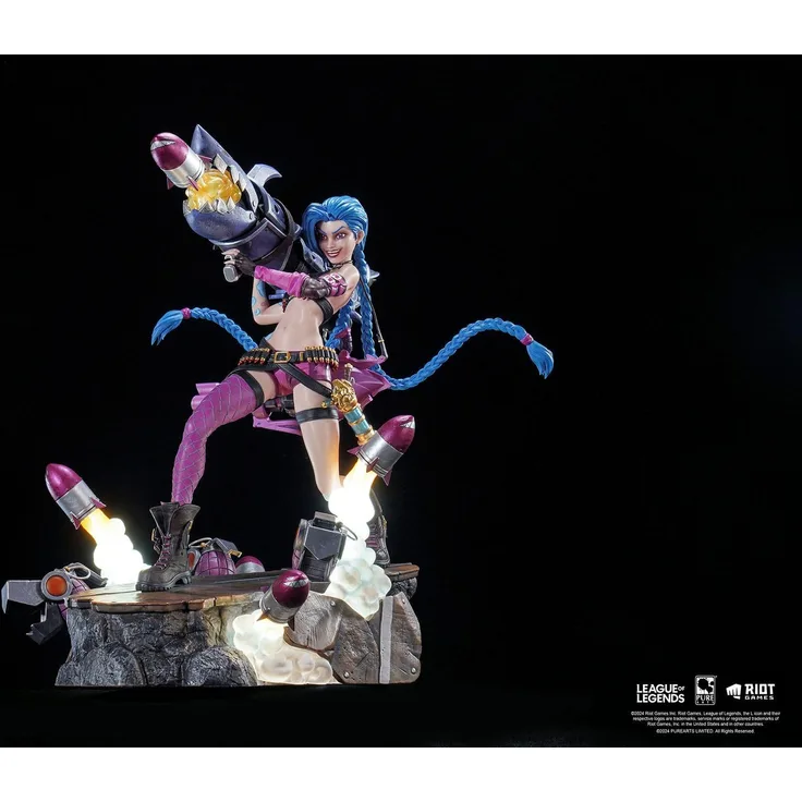 Pure Arts League of Legends Statue 1/6 Jinx 32 cm, hochdetaillierte Figur mit LED-Beleuchtung und Action-Pose, limitierte Auflage 3000