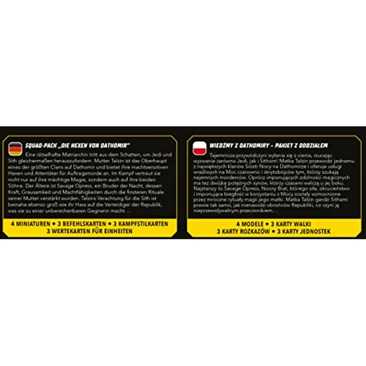 Atomic Mass Games Star Wars: Shatterpoint - Witches of Dathomir Squad Pack, Erweiterung mit 4 unbemalten Miniaturen und 9 Karten (Befehle, Kampfstile, Werte) – Bild 3
