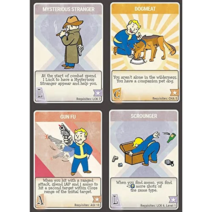 Modiphius Entertainment Fallout: The Roleplaying Game Perk Cards, 148 individuelle Karten zur Charakteranpassung für RPG, Englisch – Bild 2