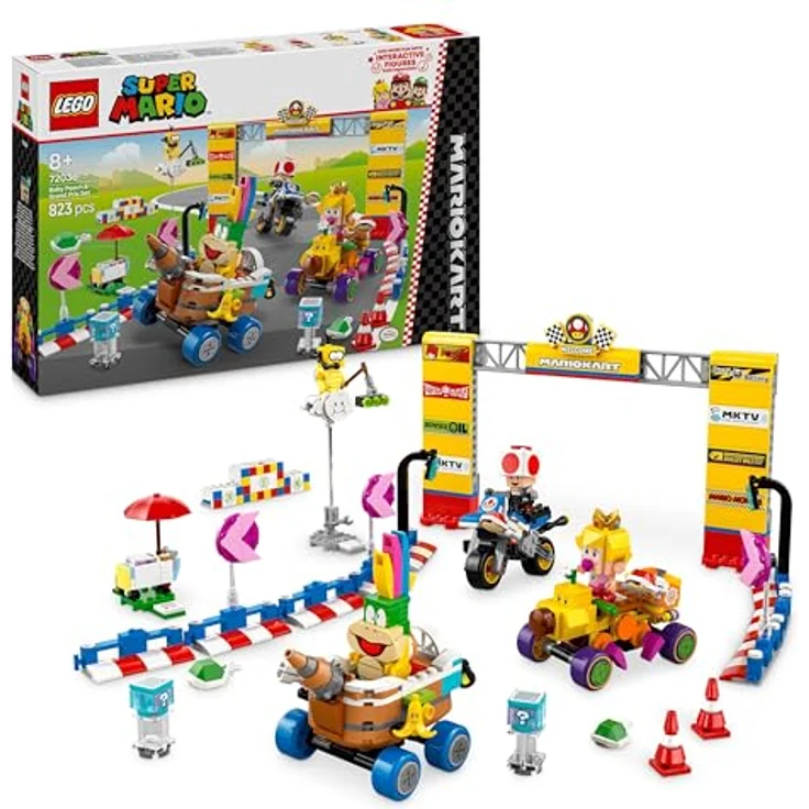 LEGO Super Mario 72036 Kart™ – Baby Peach & Grand Prix-Set, interaktives Bauset mit 4 Figuren und 823 Teilen, mehrfarbig – Bild 1