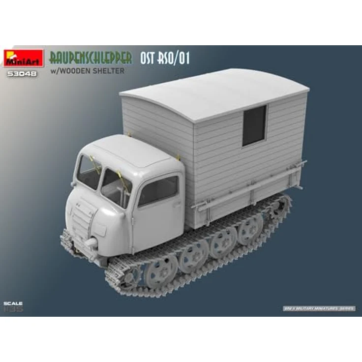 MiniArt 53048 RSO/01, Modellfahrzeug 1:35 mit Holzfahrerhaus und geätzten Messingteilen – Bild 4