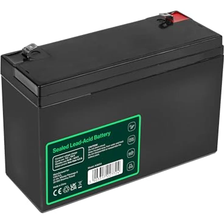 Green Cell AGM 6V 14Ah VRLA Blei-Batterie, zyklenfest für Elektro-Spielzeug, Alarm- und Notstromversorgung, Schwarz – Bild 3