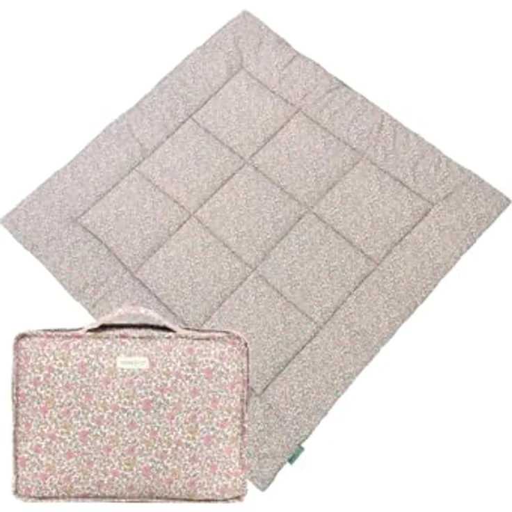 Molis&co Krabbelmatte für Babys, faltbar und tragbar, 100 x 100 cm, gepolstert, Baumwolle, Peony, OEKO TEX 100